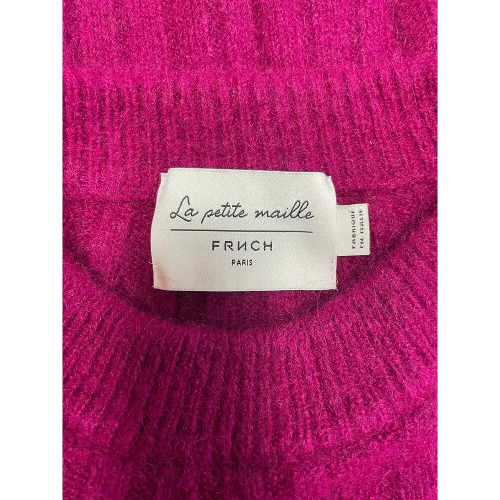 La Petite Maille FRNCH Drop Shoulder Crop Ribbed Knit Sweater